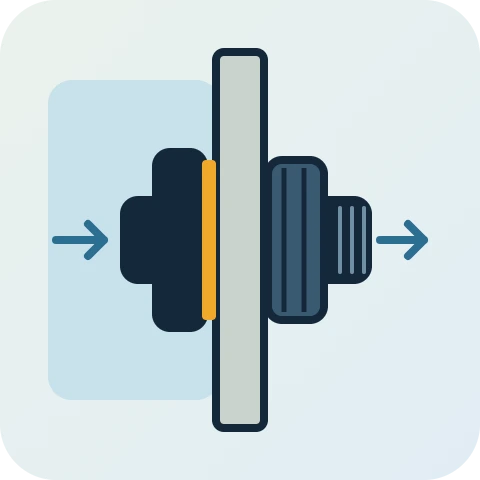 Illustration of a bulkhead fitting that seals a pipe through a tank wall