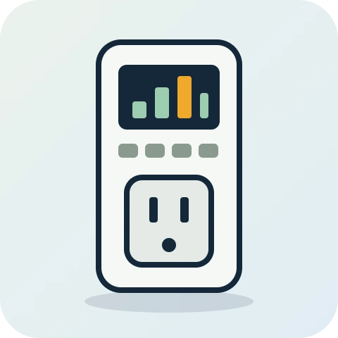 Illustration of a plug-in electricity usage meter