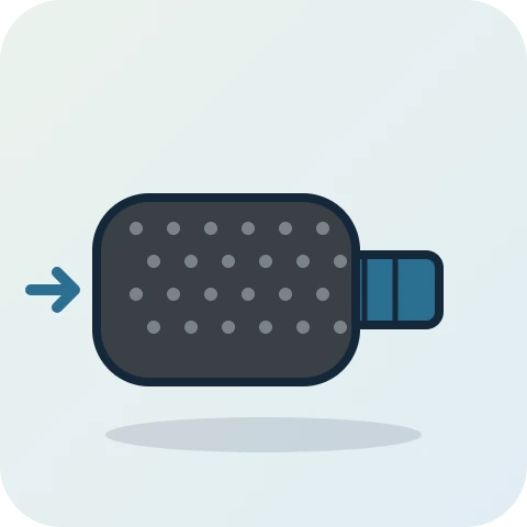 Illustration of a foam pre-filter for a pond pump