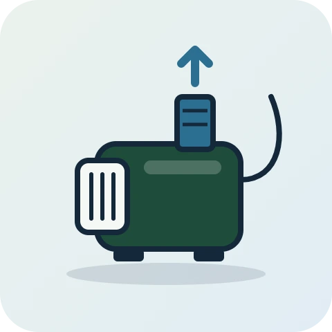 Illustration of a small submersible pond pump